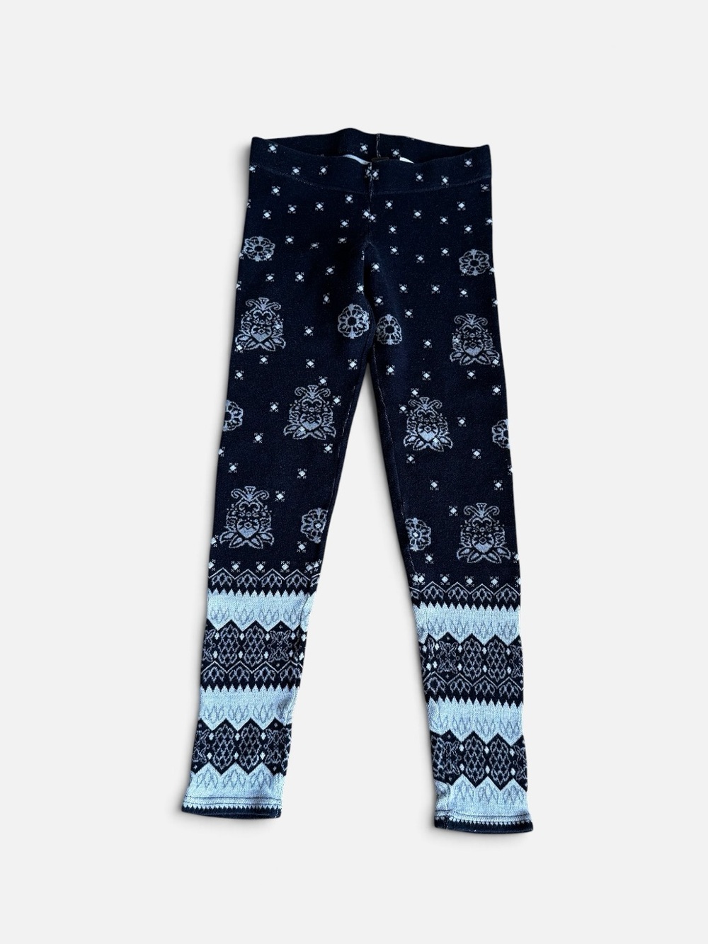 Free People Black white Fair Isle Nordic Leggings Cabincore Winter S